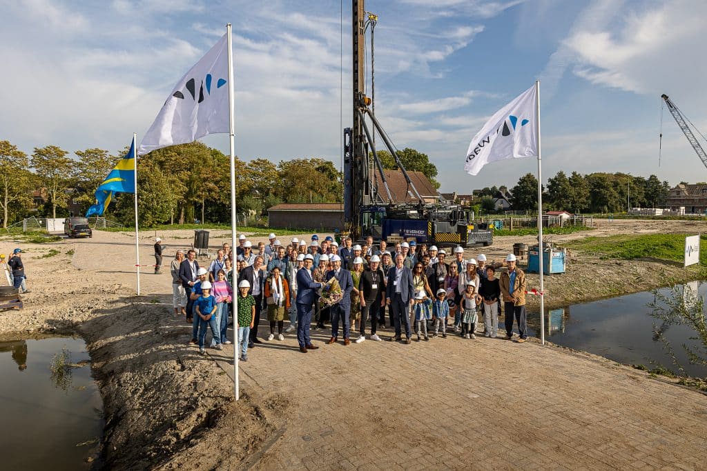 Alle betrokken partijen op de bouwlocatie. 